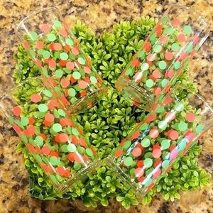 Set 4 Red Green Polka Dot Southern Living Juice‎ Glasses